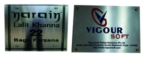 Entrance Stainless Steel Etched Nameplate