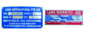 Industrial Stainless Steel Name Plate